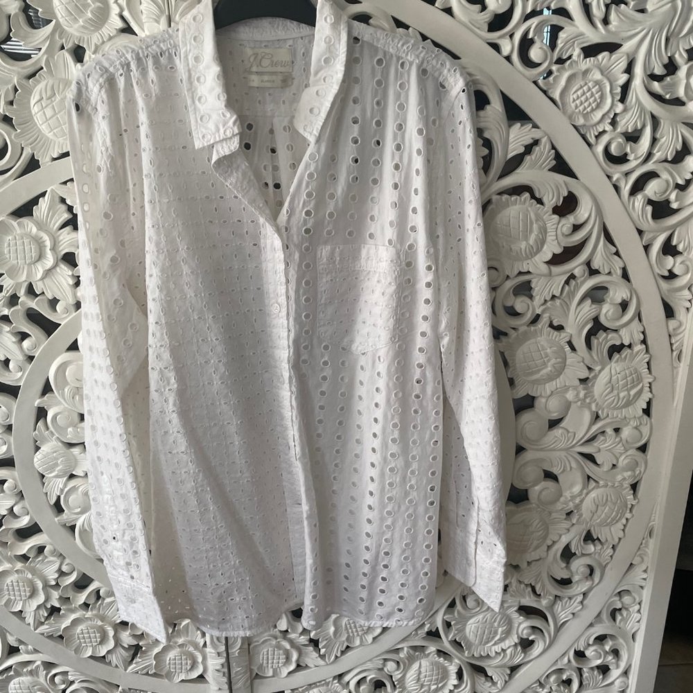 J.Crew blouse  classic collection eyelet shirt